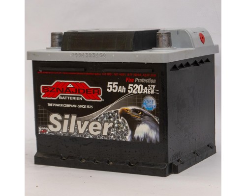 Акумулятор автомобільний 55Ah-12v Sznajder Silver (207х175х175) низкий, R, EN520