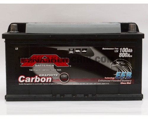 Акумулятор автомобільний 100Ah-12v Sznajder Carbon EFB (352х175х190) Start Stop, R, EN800