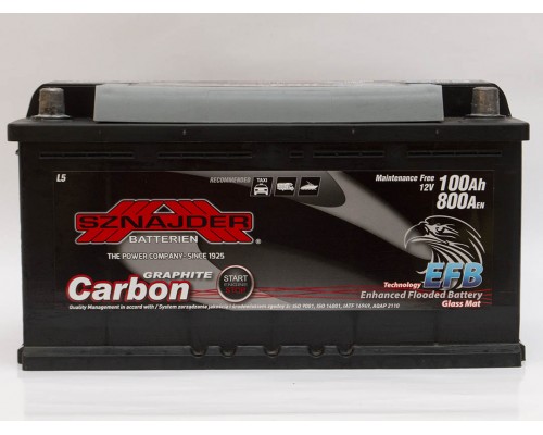 Акумулятор автомобільний 100Ah-12v Sznajder Carbon EFB (352х175х190) Start Stop, R, EN800