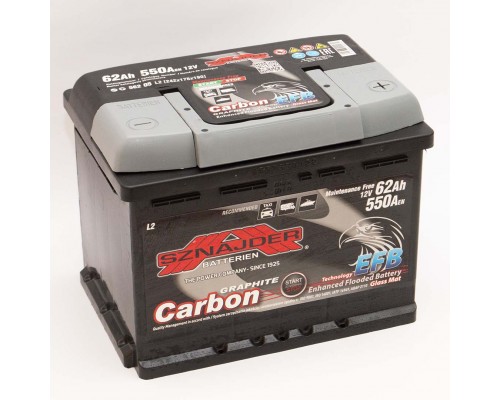Акумулятор автомобільний 62Ah-12v Sznajder Carbon EFB (242х175х190) Start Stop, R, EN550