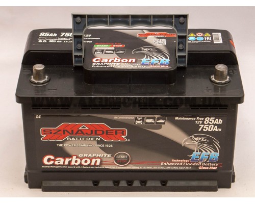 Акумулятор автомобільний 85Ah-12v Sznajder Carbon EFB (314х175х190) Start Stop, R, EN750