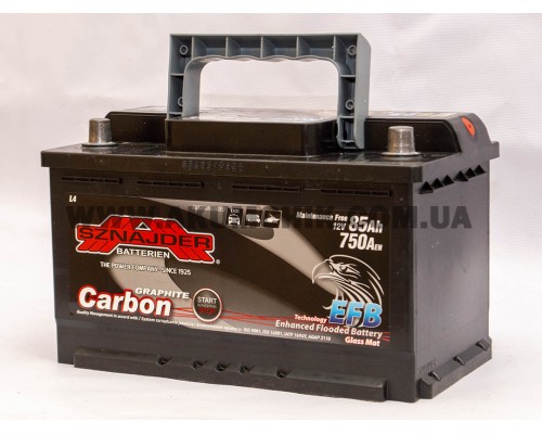Акумулятор автомобільний 85Ah-12v Sznajder Carbon EFB (314х175х190) Start Stop, R, EN750
