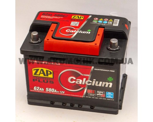 Акумулятор автомобільний 62Ah-12V Zap Sznajder (242х175х190), R, EN580