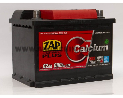 Акумулятор автомобільний 62Ah-12V Zap Sznajder (242х175х190), R, EN580