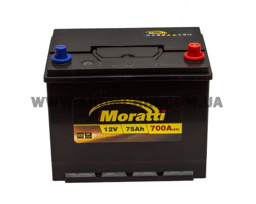 Акумулятор автомобільний 75Ah-12v Moratti Asia (260х173х225), R, EN750
