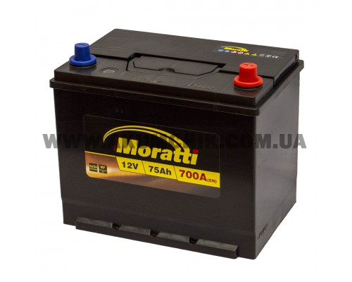 Акумулятор автомобільний 75Ah-12v Moratti Asia (260х173х225), R, EN750