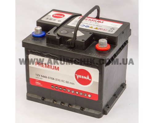 Акумулятор автомобільний 54Ah-12V Vesna Premium (202х175х190), R, EN510