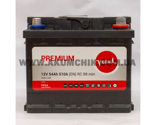 Акумулятор автомобільний 54Ah-12V Vesna Premium (202х175х190), R, EN510