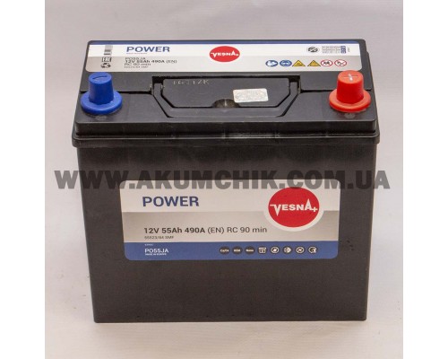 Акумулятор автомобільний 55Ah-12v Vesna Asia (237х127х225), R, EN490
