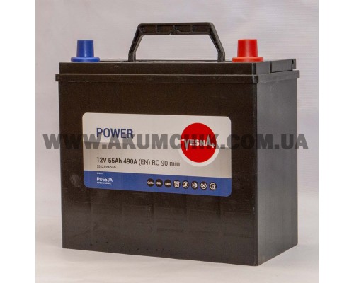 Акумулятор автомобільний 55Ah-12v Vesna Asia (237х127х225), R, EN490