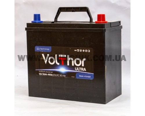 Акумулятор автомобільний 55Ah-12v Volthor Asia (237х127х225), R, EN490