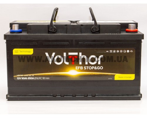 Акумулятор автомобільний 90Ah-12v Volthor EFB (353х175х190) Start Stop, R, EN850 90VolthEfb