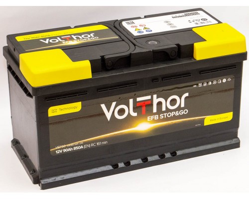 Акумулятор автомобільний 90Ah-12v Volthor EFB (353х175х190) Start Stop, R, EN850 90VolthEfb