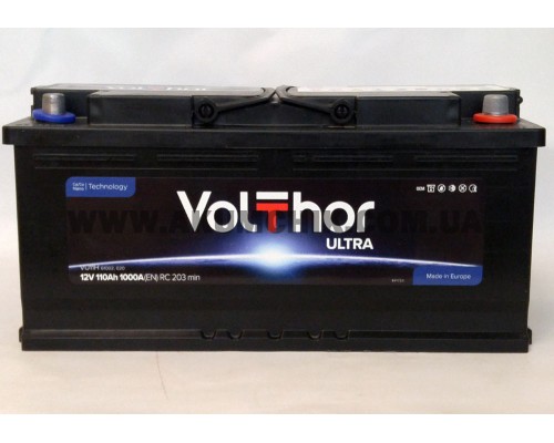 Акумулятор автомобільний 110Ah-12v Volthor Ultra (393х175х190), R, EN1000