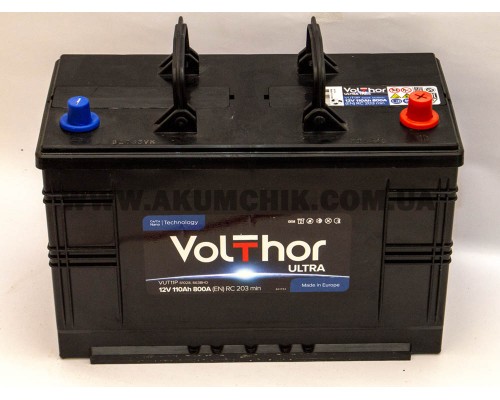 Акумулятор автомобільний 110Ah-12v Volthor Ultra (345х175х238), R, EN800