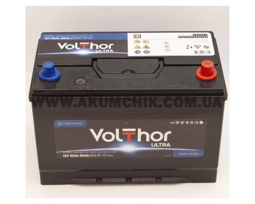 Акумулятор 95Ah-12v Volthor Ultra 105D31L (303х173х225) Asia , R, EN850