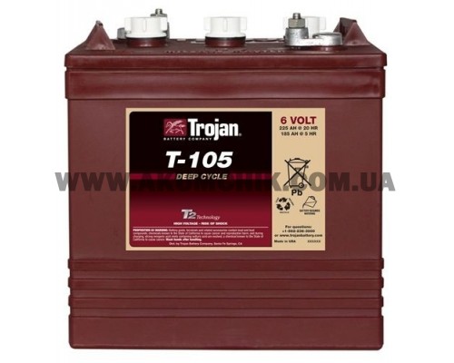 Акумуляторна батарея Trojan T-105, 6В, 225Ач