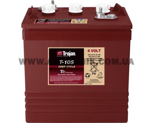 Акумуляторна батарея Trojan T-105, 6В, 225Ач