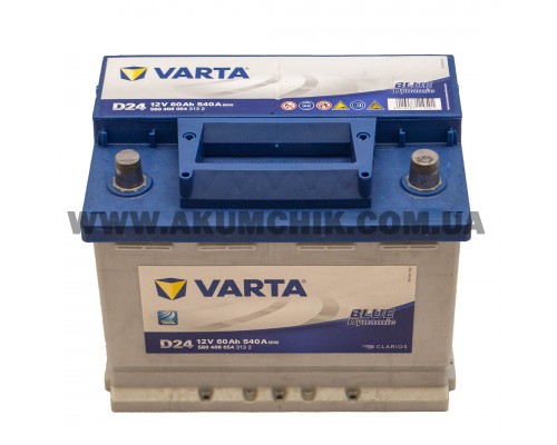 Акумулятор автомобільний 60Ah-12v Varta Blue Dynamic D24 (242х175х190), R, EN540