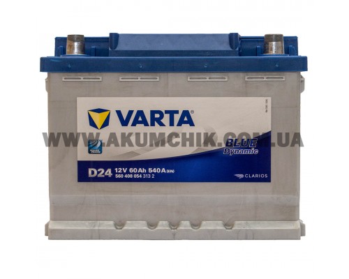 Акумулятор автомобільний 60Ah-12v Varta Blue Dynamic D24 (242х175х190), R, EN540