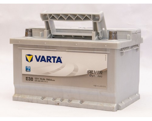 Акумулятор автомобільний 74Ah-12v Varta Silver Dynamic E38 (278х175х175) низький, R, EN750  0282