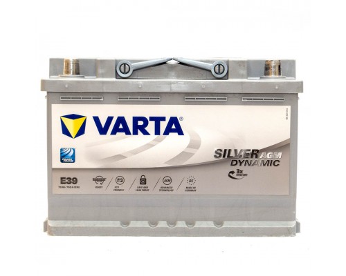 Акумулятор автомобільний 70Ah-12v Varta Silver Dynamic AGM E39 (278х175х190) Start Stop, R, EN760  1627