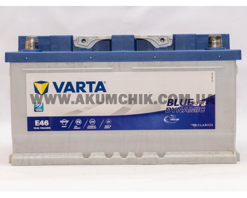 Акумулятор автомобільний 75Ah-12v Varta Blue Dynamic EFB E46 (315х175х175) Start Stop, R, EN730   3665