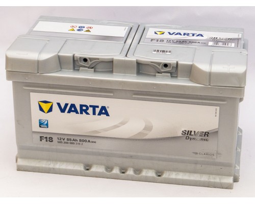 Акумулятор автомобільний 85Ah-12v Varta Silver Dynamic F18 (315х175х175) низький, R, EN800  0310