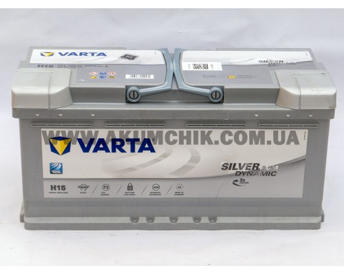 Акумулятор автомобільний 105Ah-12v Varta Silver Dynamic AGM H15 (393х175х190) Start Stop, R, EN950  0892