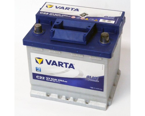 Акумулятор автомобільний 52Ah-12v Varta Blue Dynamic C22 (207х175х190), R, EN470