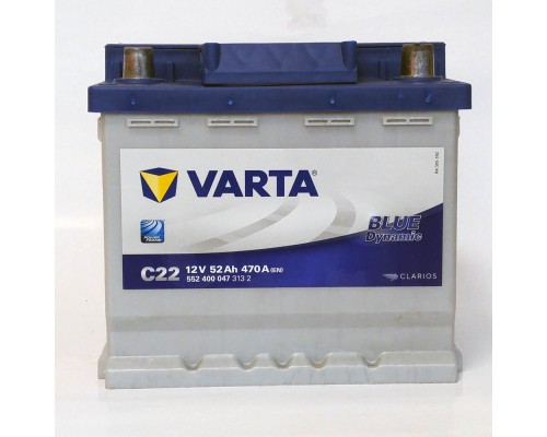 Акумулятор автомобільний 52Ah-12v Varta Blue Dynamic C22 (207х175х190), R, EN470