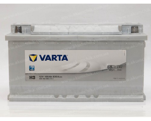 Акумулятор автомобільний 100Ah-12v Varta Silver Dynamic H3 (353х175х190), R, EN830