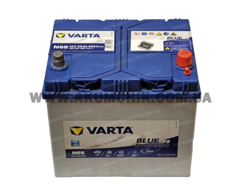 Акумулятор 65Ah-12v Varta Blue Dynamic N65 (232х173х225) Asia EFB Start Stop, R, EN650