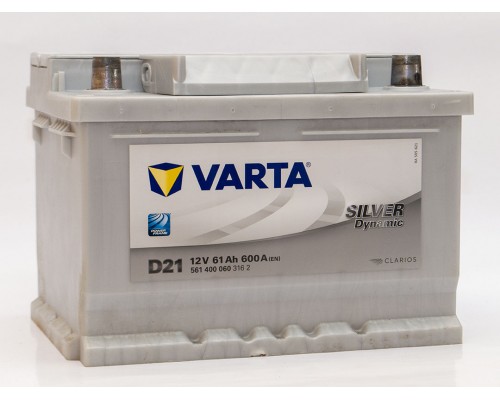Акумулятор автомобільний 61Ah-12v Varta Silver Dynamic D21 (242х175х175) низький, R, EN610
