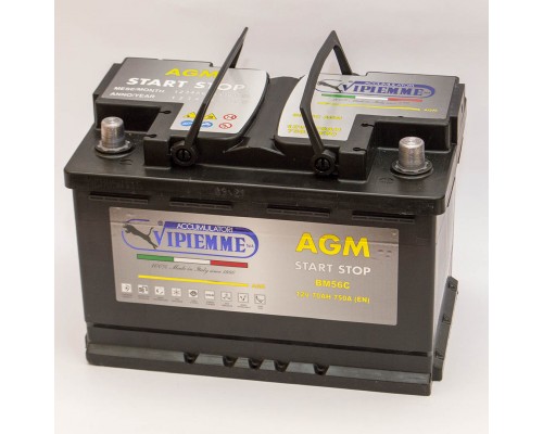 Акумулятор автомобільний 70Ah-12v Vipiemme BM56C (278х175х190) Start Stop AGM, R, EN750