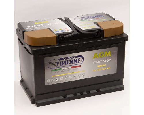 Акумулятор автомобільний 70Ah-12v Vipiemme BM56C (278х175х190) Start Stop AGM, R, EN750