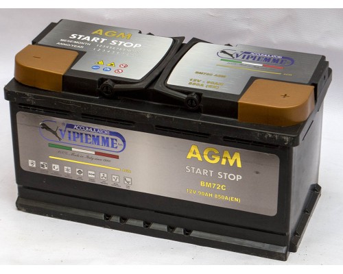 Акумулятор автомобільний 90Ah-12V Vipiemme BM72C (353х175х190) Start Stop AGM, R, EN850