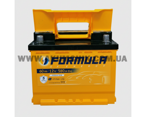 Акумулятор автомобільний 6CT-60 FORMULA 60Ah-12V (242х175х190), (+ ліворуч), EN580