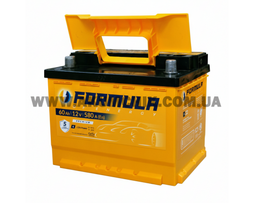 Акумулятор автомобільний 6CT-60 FORMULA 60Ah-12V (242х175х190), (+ ліворуч), EN580