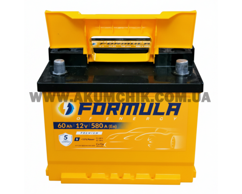 Акумулятор автомобільний 6CT-60 FORMULA 60Ah-12V (242х175х190), (+ праворуч), EN580