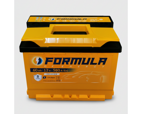 Акумулятор автомобільний 6CT-60 FORMULA 60Ah-12V (242х175х190), (+ праворуч), EN580