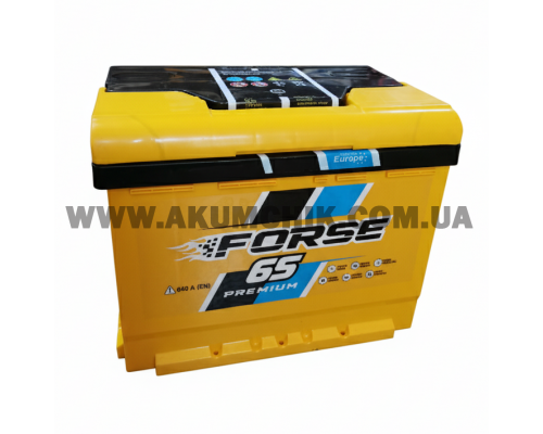 Акумулятор автомобільний 6CT-65 Forse 65Ah-12V (242х175х175), (+ ліворуч), EN640