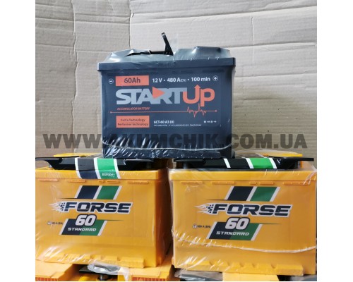 Акумулятор автомобільний 6CT-60 StartUp 60Ah-12V (242х175х190), (+ ліворуч), EN580
