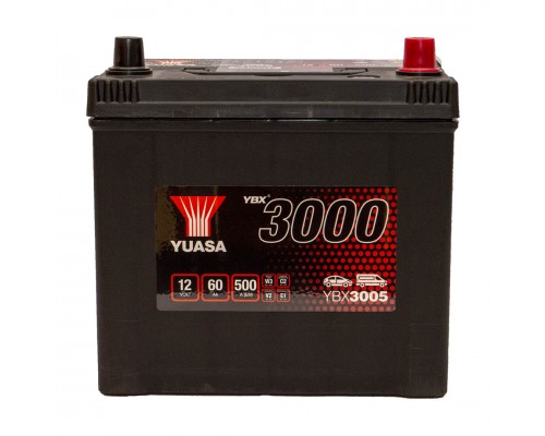 Акумулятор автомобільний 60Ah-12v Yuasa YBX3005 Asia (232х173х225), R, EN500