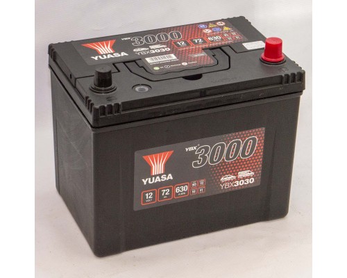 Акумулятор автомобільний 72Ah-12v Yuasa YBX3030 Asia (269х174х225), R, EN630
