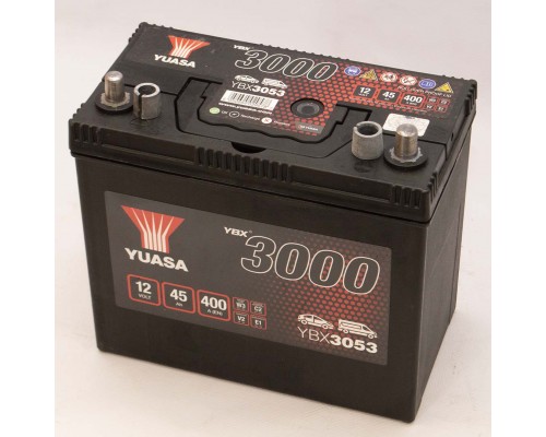 Акумулятор автомобільний 45Ah-12v Yuasa YBX3053 Asia (238х129х223), R, EN400