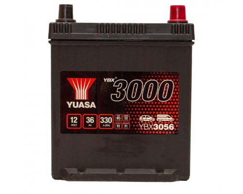 Акумулятор автомобільний 36Ah-12v Yuasa YBX3056 Asia (187х127х223), R, EN330