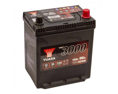Аккумулятор автомобильный 36Ah-12v Yuasa YBX3056 Asia (187х127х223), R, EN330