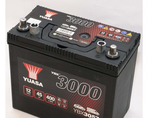 Акумулятор автомобільний 45Ah-12v Yuasa YBX3057 Asia (238х129х223), L, EN400 45YuAs1