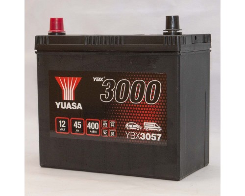 Акумулятор автомобільний 45Ah-12v Yuasa YBX3057 Asia (238х129х223), L, EN400 45YuAs1